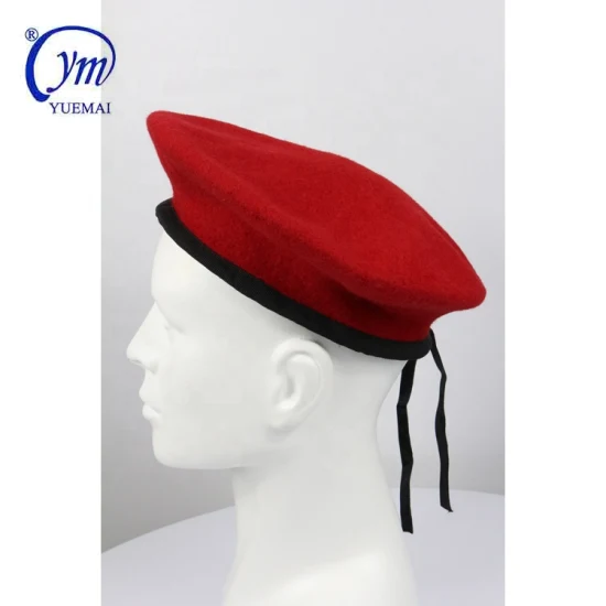 Militär-Armee-Polizei-Mütze aus roter Wolle, taktische Baskenmütze