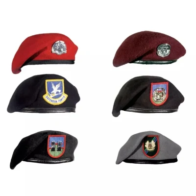 Maßgeschneiderte Logo-Wollmütze im Militärstil, Baskenmütze für den Sicherheitsdienst